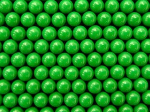 Green Cellulose Acetate Polymer Spheres - Large Plastic Beads ~1.3g/cc - 1.9mm and 2.8mm