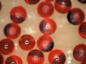 Red Fluorescent-Coated Glass Microspheres - Various sizes and densities