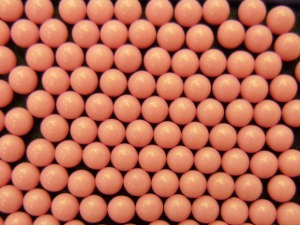 Pink Cellulose Acetate Polymer Spheres - Large Plastic Beads ~1.3g/cc - 2.9mm